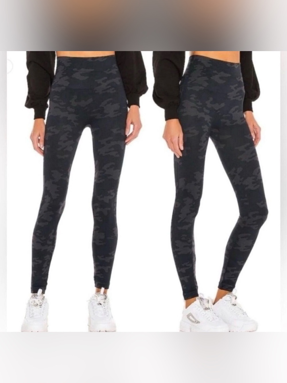 Spanx new Women's blue camo Patterned Active Leggings Sz m
